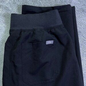 FIGS Technical Collection Scrub Pants Black Women's Small Wide Leg Drawstring